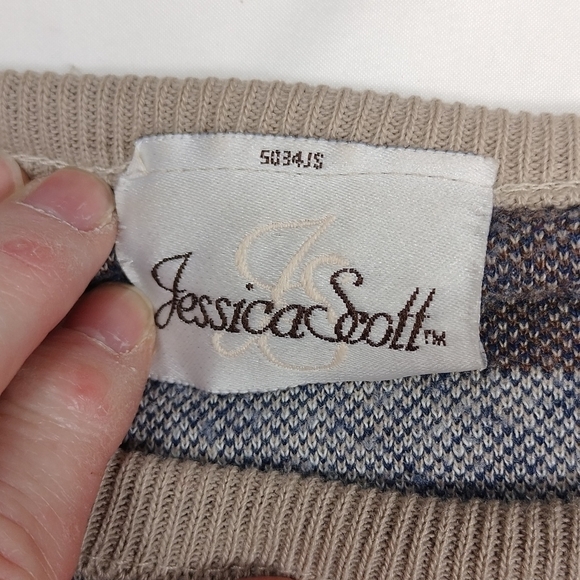 Jessica Scott women's large sized multi color sweater - Picture 2 of 9